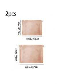 1/2pcs Satin Drawstring Dust Bags, Suitable For Jewelry & Accessories; Silk Drawstring Travel Storage Bags; Portable Clothing & Shoes Drawstring Pouches; Large Capacity Handbag Dust Covers; Self-Sealing Drawstring Storage Bags; Travel Essentials; Organization - Champagne - View 15