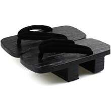 ShonanH Japanese Traditional Sandals Geta Wooden Clogs ShoesChristmas - Đen/Nâu sẫm - Xem 4