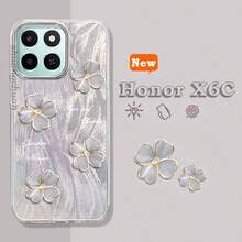 3IN1 For Honor X6C Phone Case Honor X6c Screen Protector Soft Film Frosted Ceramic Film, Pearl Rhinestone Phone Lanyard Anti-Drop Phone Case - 3PCS (Privacy Soft Film) - View 4