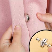 2 piezas Cortinas magnéticas con respaldo Adhesive - Botón de metal clásico Closure, adecuado para cortinas del hogar, dormitorio y oficina - Multicolor - Ver 6