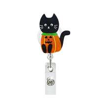 1pc Acrylic Halloween Pumpkin & Ghost Retractable Badge Reel, Suitable For Nurses, Doctors, Staff And Volunteers,For School Supplies,Back To School - Multicolor - View 4