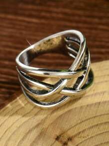 1 件复古十字交叉波西米亚风格装饰戒指，适合女士，适合婚礼、派对、节日、休闲装