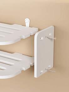 1 件多功能壁挂式电脑显示器桌面收纳架，用于无线路由器、遥控器、DVD 和电视盒的壁挂式收纳架，无需钻孔安装，节省空间，实用的架子 - 彩色 - 查看 10