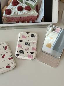 2个装 - 可爱卡通樱桃猫便携式化妆镜，小巧便携，适合日常工作和旅行，女士手持折叠化妆镜，化妆，便宜，房间装饰，梳妆台，旅行，卧室，化妆配件，镜子，梳妆镜，迷你镜，粉盒镜，小镜子，手持镜，便宜，圣诞礼物，化妆，化妆工具，便宜货，礼物，女士礼物，圣诞礼物