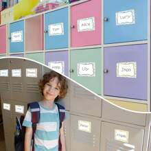 48PCS Name Tags Label Stickers Confetti Desk Name Tags Student Name Tags Stickers Classroom Decoration Desk Nameplates Kindergarten Classroom Back To School Teacher Supplies - 1 - 查看 5