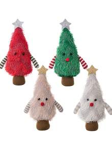 1pc Supplies Creative Christmas Tree Shaped ,3D Christmas Tree Desktop Decoration Tree Ornament Plush Creative, Festival Gift Suitable For Daily Home Decoration Festival Decoration,Green Fabric Holiday Decor For Home, Living Room, Windows - No Electricity Needed, Perfect For Christmas, New Year, Winter & Tailgate Parties,Christmas Decoration Christmas Decorations Room Decor