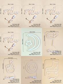 1 Miếng Đàn tăng dung Lá thư Đèn LED Neon Trang trí tường Đèn ngủ Đối với Nhà  Phòng ngủ , Ngày lễ Lễ cưới Buổi tiệc Đồ trang trí - trắng - Xem 4