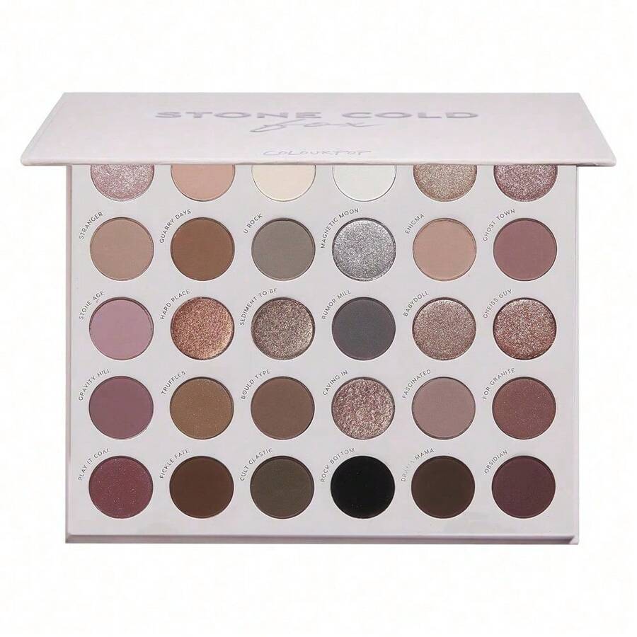 ColourPop Stone Cold Fox Eyeshadow Palette - 30 Pan Cool Tone Eye Makeup Palette With Matte & Metallic Finishes - High-Pigment Eye Makeup With A Long-Wearing Formula (1.16 Oz) - Stone Cold Fox - View 1