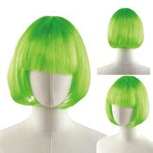 1 pezzo Parrucca glitterata da festa, bestseller n.1 | Parrucca da costume di Ognissanti | Capelli corti colorati per carnevali e festival di Ognissanti, Natale, inizio scuola
