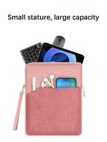 1 件粉色平板电脑保护套，适用于 8 英寸/9.7 英寸~11 英寸/12.9 英寸平板电脑，简约内袋带前袋，大容量双层缓冲保护套带手柄 - 粉色 - 查看 4