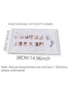 1 件“我的第一年婴儿儿童成长证书”相框、壁挂和桌面展示、塑料字母装饰框，适用于里程碑婴儿洗礼复活节礼物，适合男孩/女孩