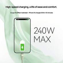 anker A82E2耐用快充線 Type-C接口 快速充電 高強度編織線材 防暴力拉扯 萬次彎折測試 持久耐用 黑色 - 黑色 - 查看 2