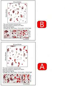 1pc Halloween Bloody Handprint & Footprint Glass Window Sticker, Horror Haunted House Scene Decor, Window Accessory Home Decor Halloween Decor Room Decor Fall Decor Autumn Decor - Multicolor - View 10