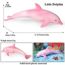 1pc Simulation Marine Animal Model Toy, Blue Whale, Gray Whale, Sperm Whale, Dolphin, Humpback Whale And Other Marine Animals, Fish Tank And Aquarium Decoration, Children's Cognitive Education Toys, Halloween Holiday Gifts - Multicolor - View 11