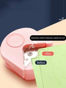 1pc R4 Corner Punch, Portable Paper Trimmer And Cutter, Suitable For DIY Card, Photo Cutting, Scrapbooking, R4 Corner Rounding, Card Paper Photo Rounding, Plastic Film Rounding, Card Straight And Sharp Angle Cutting - Multicolor - View 2