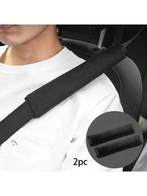 2pcs Plush Car Shoulder Pad Covers, Soft & Comfortable Shoulder Strap Protectors, Car Decor Accessories, Fit Most Vehicles, Durable