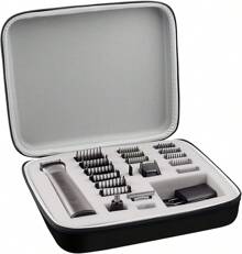 Estuche compatible con Norelco Multigroom Series 7000 5000 Kit de arreglo personal para hombres con recortadora MG7750/49 MG7910/49 MG9510/60. Soporte de almacenamiento para recortadora y accesorios (solo caja), 9058477