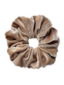 1个/4个装女士纯色天鹅绒发圈，高端4.52英寸/11.5厘米荷叶边发绳，适合日常、通勤、上学、派对、度假、送礼，也适合洗头/洗脸/洗澡，黑色/白色/咖啡色/香槟色可选，发圈，发绳，洗脸发饰，马尾辫发饰