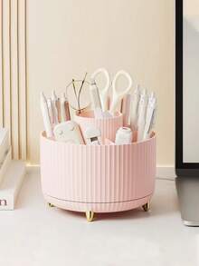 办公桌旋转笔筒 - 文具收纳盒 - 5格 - 铅笔和钢笔 - 学习用品 - 桌面收纳架 - 家用大容量办公桌笔盒 - 化妆品整理盒