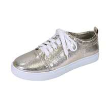 Fuzzy Anita Women's Wide Width Comfort Lace-Up Sneakers, Casual Shoes - 金色 - 查看 1
