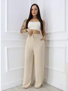 Simple Pocket Knot Drawstring - Nude - View 2
