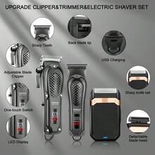 HIENA 1pc,2pcs,3pcs, Multi-Functional Cordless Men's Hair Clippers & Beard Trimmers, USB-Charging Men's Hair Clippers, Precision T-Shaped Trimmers And Shaver, Hair, Beard And Full-Body Beauty Tools, Suitable For Homes And Hair Salons, Are Gift Choices For Father's Day And Holidays - Black - View 11