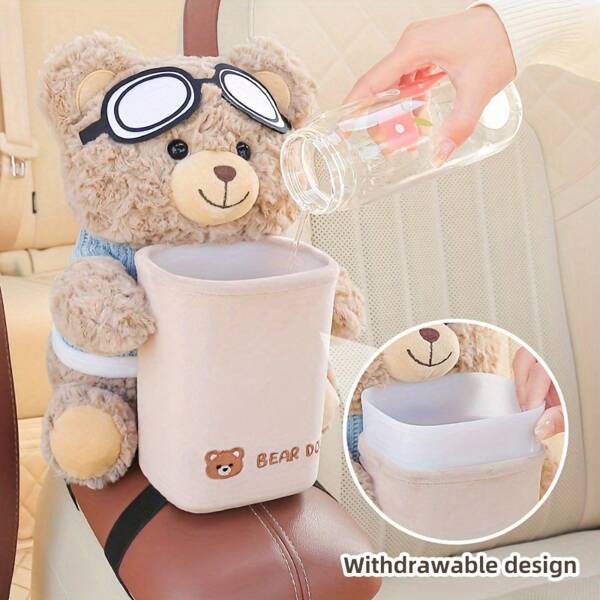 Premium 2-In-1 Car Tissue Holder And Trash Can - Innovative Design, Original Console Storage Car Organizer - Stylish Car Interior Accessory