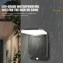 1 件户外太阳能运动灯，IP65 超亮可折叠安全太阳能户外灯，3 种模式无线运动传感器太阳能灯 120° 可折叠，适用于室外花园前门庭院和商业照明