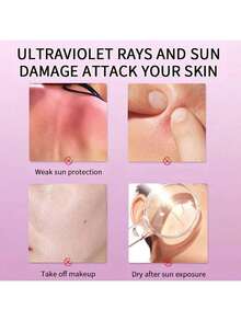 1pc Rose Sunscreen, Multi-Functional Repairing Isolation BB Cream, Rose Fragrance, High SPF, 2-In-1 Sunscreen And Isolation, Moisturizing And Oil Control, Concealing Pores, Waterproof And Sweat-Proof, Say Goodbye To Tanning And Aging, Non-Drying After Sun Exposure, Suitable For Travel, Camping, Hiking, Mountaineering, Outdoor Activities, Beach, Summer Skincare, Cosmetics For Women And Girls. - Multicolor - View 8