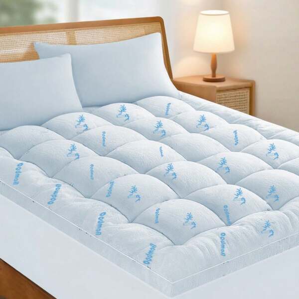 Cooling Mattress Topper Viscose Derived From Bamboo, Soft Mattress Topper Quilted Fitted Extra Thick Mattress Pad, Pillow Top Mattress Cover With Deep Pocket Up To 21 Inches