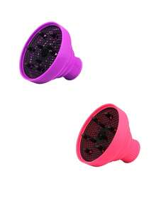 1/2 件装硅胶美发工具黑色粉色通用吹风机扩散器罩，可调节温度，耐高温，适用于大多数吹风机，可折叠便携设计，是居家、沙龙和旅行护发的理想之选，也是返校季和旅行度假的必备美发配件。这款美发工具包含梳子、吹风机、发刷等，适用于理发、美发设备、理发店等场所。 - 彩色 - 查看 15