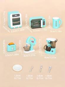 Miniatur-Haushaltsgeräte, Camping-Geschirr-Set, dekorative Sammlerstücke, Dessert-Tisch-Accessoires, Aktivitäts-Displayprops, realistische Modelle, Spielzubehör, Rollenspiel-Set - Verschiedenfarbig - Übersicht 8