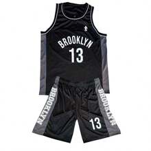 Men's Adult Sports Set: T-Shirt With Basketball Shorts - 黑色和灰色 - 查看 1