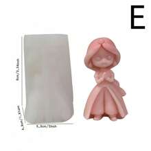 DIY女孩娃娃硅胶模具3D公主雕像树脂工艺品石膏模具可爱娃娃蜡烛香皂巧克力冰块烘焙工具 - 白色 - 查看 14