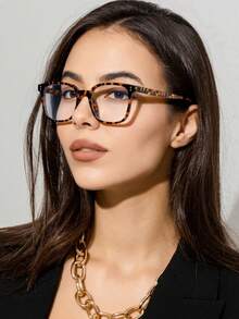 1 件超大男女通用复古休闲时尚有色眼镜，简约复古风格电脑眼镜，可爱百搭，适合学校、日常使用和办公室