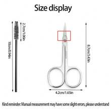Eyebrow Scissors And Three Eyebrow Brushs,Nose Beard Trimming Scissors Eyelash With Curved Craft Stainless Steel Scissors