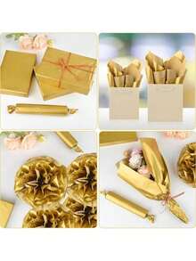 Metallic Gold Tissue Paper - 120 Sheets, 14 X 20 Inches, Bulk Gold Wrap Paper For Gift Bags, Packaging, Floral Filler, Crafts, Christmas, Birthday, Wedding Decor