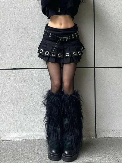 新款可爱女士秋冬款毛绒保暖腿套，100%聚酯纤维材质，JK针织保暖纯色毛绒腿套，适合冬季户外滑雪等场合，舒适保暖