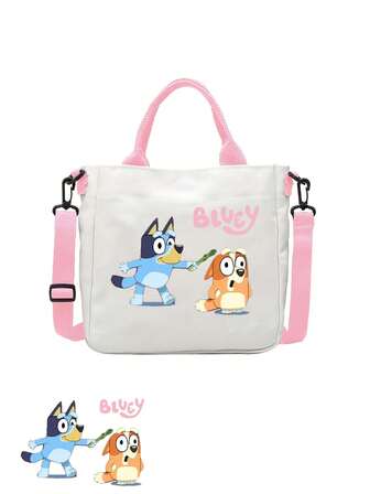  Blueys 家庭和朋友玩具收纳手提袋 Bluey Bingo Dog 可爱 Coco Rusty 松饼收纳亚麻手提包 Kawaii