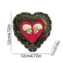 1 Piece Gothic Skull Statue With Ornate Gold Frame - Heart Shaped Resin Decorations For Home, Bar And Cabinet Displays, Halloween, Valentine's Day, Christmas - No Power Required, Intricate Carving And Rose Pattern, Bar Decor | Gothic Aesthetic | Resin Sculpture, Gothic Home Decor Halloween Decor Room Decor Fall Decor Autumn Decor - Multicolor - View 6