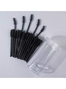 200/100/50/1件一次性睫毛膏刷工具眉刷睫毛膏棒化妆刷睫毛延长用品，带容器睫毛膏棒睫毛膏刷眼部黑色眉刷用于眉毛睫毛延长彩色