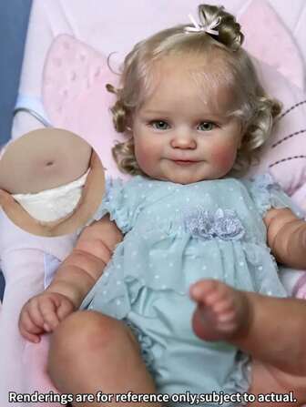 18 tums handgjord helkropps mjuk handgjord Maddie Girl Baby Reborn docka med rotat vitt blont hår födelsedagspresenter för barn