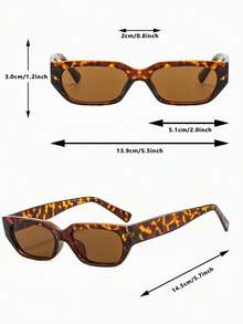 Retro Small Frame Fashionable Fashion Glasses For Party, Punk Personalized European And American Style 2025 New Arrival Rectangular Shape Shades - Multicolor - View 5