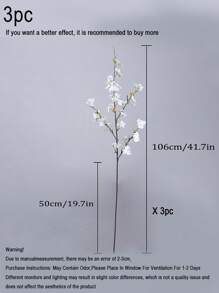 3 件人造花樱花树枝 41.7 英寸假丝绸樱花花、桃花、绿色仿真植物、青梅装饰、花瓶、婚礼、派对、客厅、卧室、DIY 墙壁、书桌填充物。用于家庭婚礼派对景观 DIY 装饰樱花丝绸花树装饰