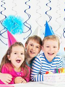 6 件/12 件（海军蓝 + 银色）金色 PVC 双尾螺旋装饰，气球尾部悬挂装饰配件，适用于生日派对、婚礼装饰，增添气氛，丝带