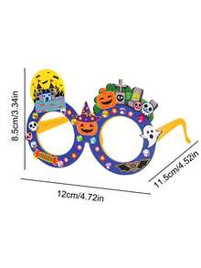1pc Children's Halloween DIY Cartoon Glasses, Kids Creative Sticker Craft Toy, Preschool Halloween Costume Prop, DIY Craft Kit, Educational Toy