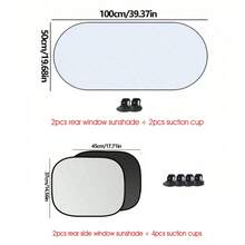 Easypie Selection Tấm che nắng cửa sổ sau xe hơi dạng hút chân không - Chống tia UV & Bảo vệ sự riêng tư, Tấm che nắng xe hơi có thể gập lại, Phù hợp với xe sedan, SUV, xe tải, Đa năng, Cần thiết cho mùa hè - Một cỡ - Xem 3