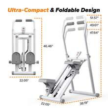 MERACH Máquina escaladora vertical de nueva versión para entrenamiento de cuerpo completo, escaladora de escaleras para gimnasio en casa, escaladora de ejercicios cardiovasculares plegable y compacta con rango de paso extendido, manillar y pedales ajustables. - Blanco - Ver 9