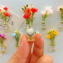 2/8PCS Mini Large Vase Magnets - Flower Bud Vase Magnets 2025 Brand New Cute Mini Fridge Magnets 3D Vase Interesting Fridge Accessories Kitchen Decoration (Multi-Color) Holiday Gift - Color Mixing - View 6