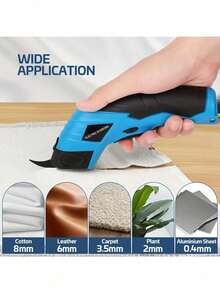 Tijeras eléctricas de precisión para telas - recargables por USB, cortador de mano multiusos adecuado para ropa, cartón, alfombras y piel sintética - Multicolor - Ver 1